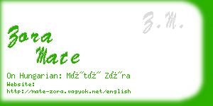 zora mate business card